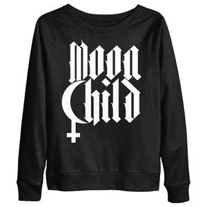 Black Craft Moon Child Scoopneck Sweater